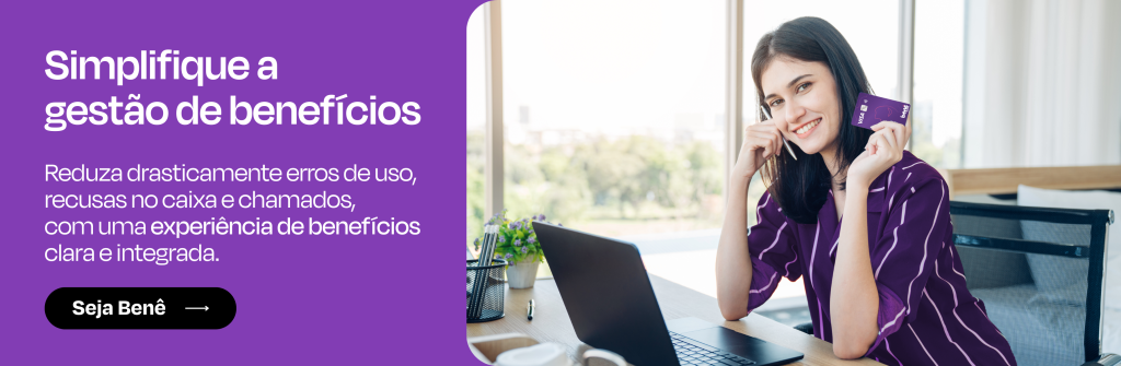Contrate Já a Benê. A Benê é o melhor cartão multibenefício corporativo, com bandeira Visa e aceitação ampla na vida real.