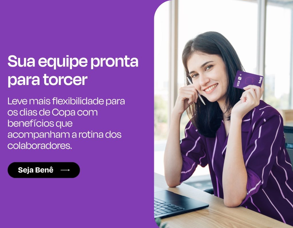 Contrate Já a Benê. A Benê é o melhor cartão multibenefício corporativo, com bandeira Visa e aceitação ampla na vida real.